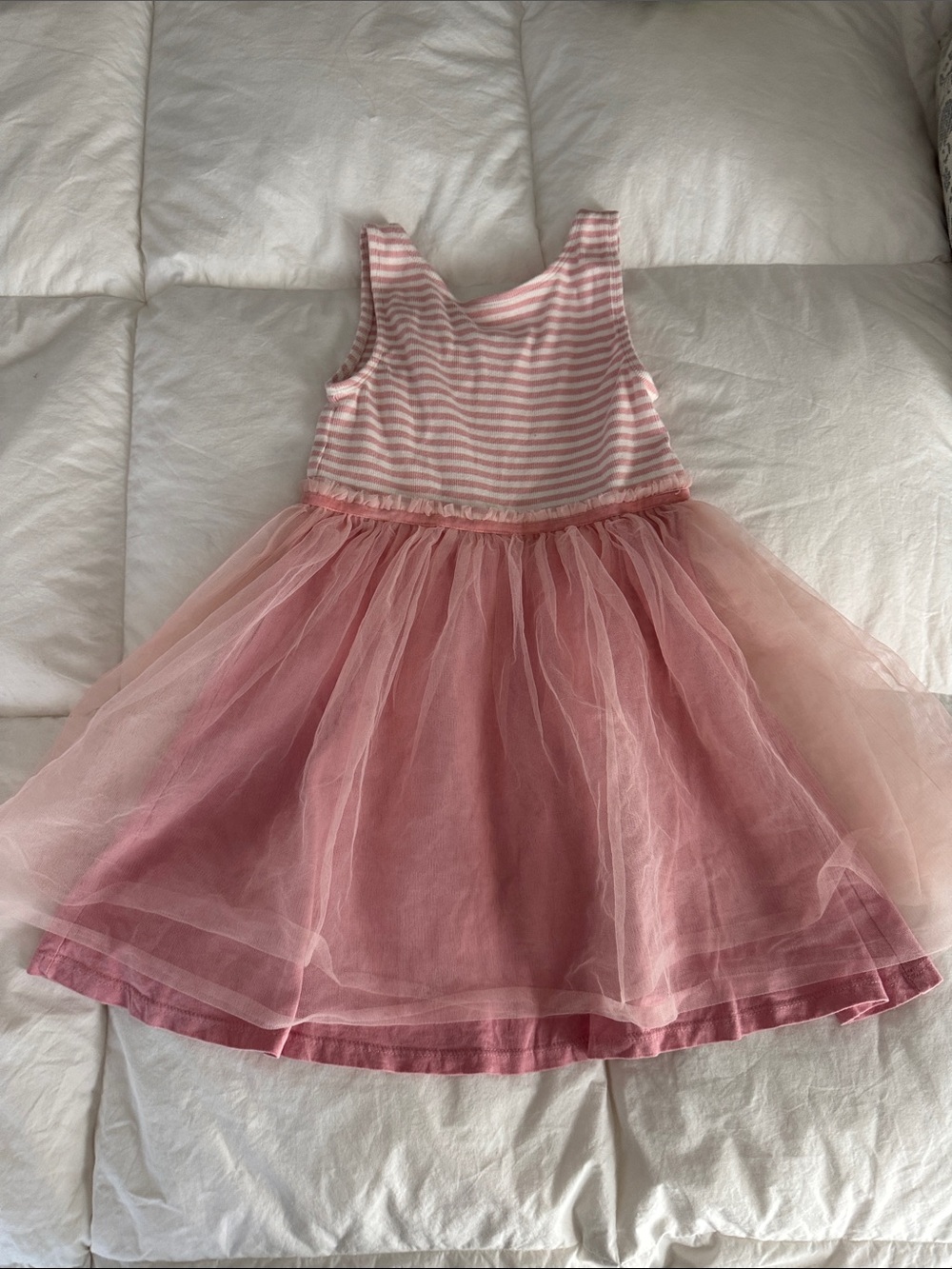 Mini Boden Pink Striped Tulle Dress